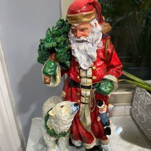 Vintage 1960 Saint Nic W Polar Bear Carrying Toys & Tree